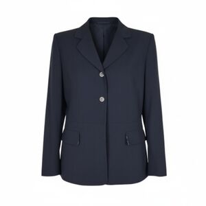 Kasper Blazer Size 10 Black Flap Pocket Long Sleeve 2 Button Notch Collar  Lined